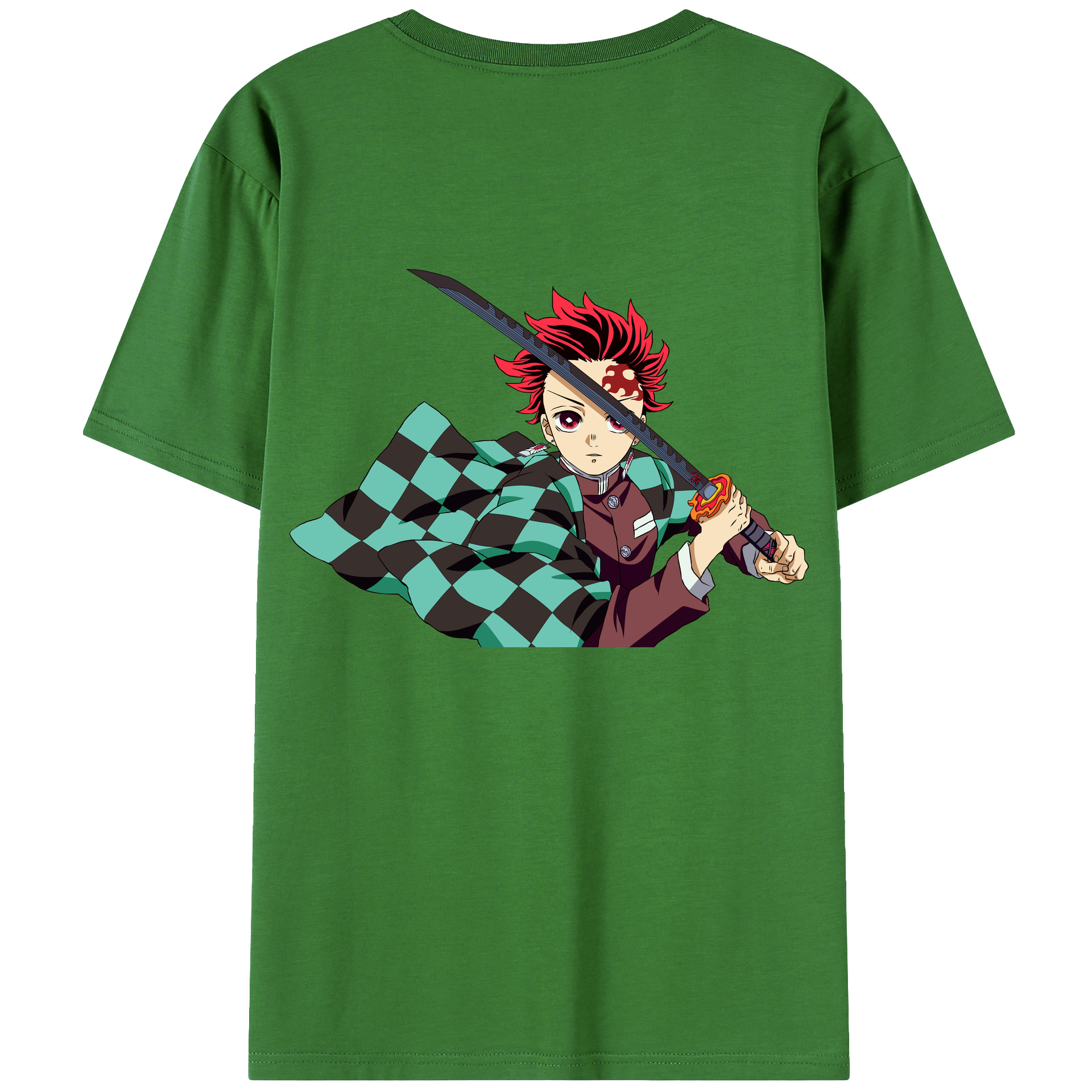 （画像用） 鬼滅の刃 竈門 炭治郎／かまど たんじろう Kamado Tanjirou レディース半袖Tシャツ(バックプリント)